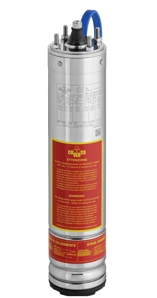 4'' İtalyan Yağ Soğ. 1 HP (0,75 kW) TrifazeTek Motor