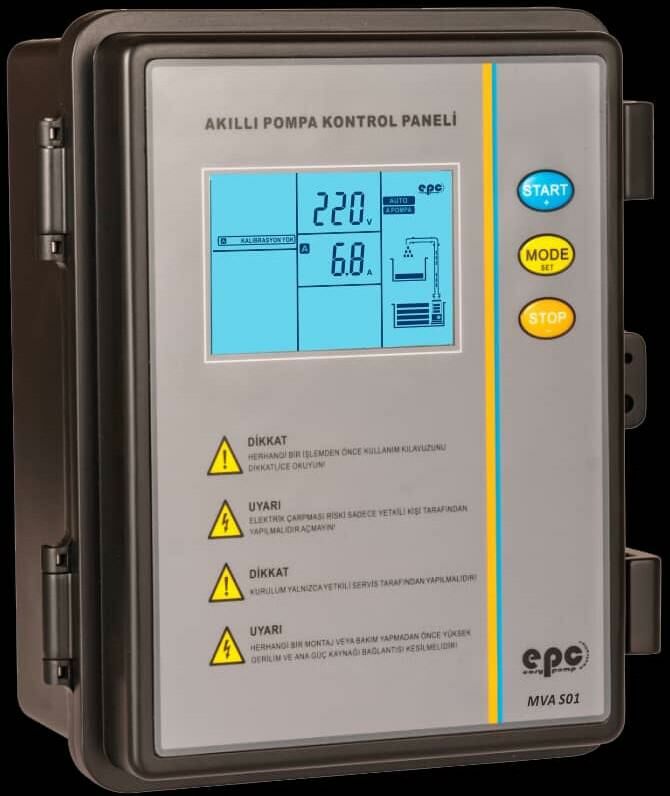 MVA S01 0,5 HP-3 HP (0,37-2,2 Kw) Black Tek Pompa  Monofaze Elektronik Pano IP65