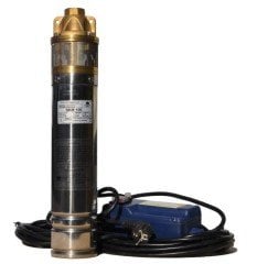 4 SKM 150 1,5 HP 4'' 15 mt. Kablolu, Panolu, Fişli, Sürtme Fanlı Elektromotopomp Grubu  Monofaze